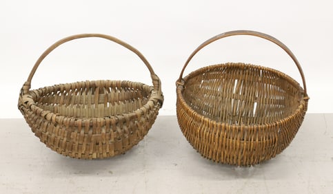 (2) ANTIQUE GATHERING BASKETS 