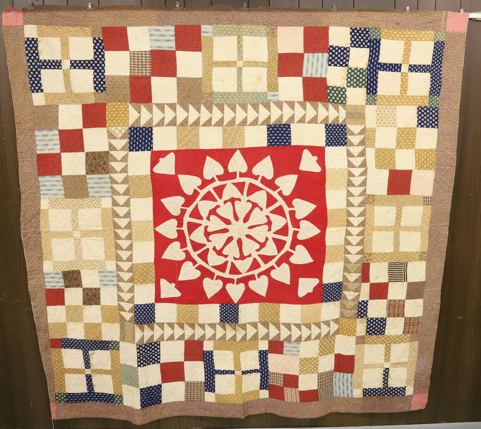 19TH CENTURY HAND STITCHED QUILT  (1 of 7)