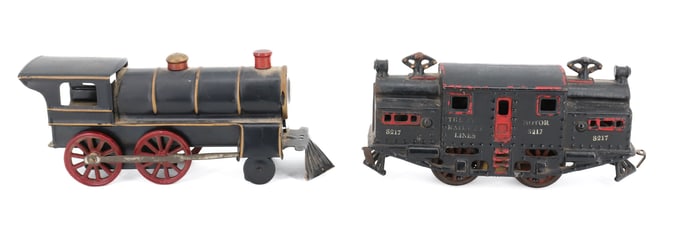 PRESSED METAL AND CAST IRON TRAIN ENGINES