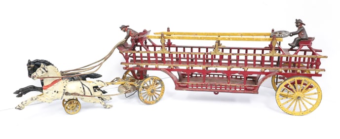 CAST IRON HORSE DRAWN FIRE ENGINE