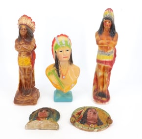 (5) CARNIVAL CHALKWARE FIGURES