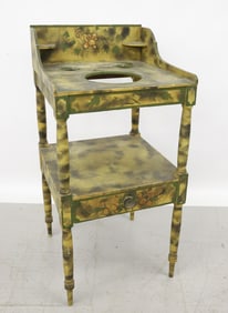 PAINT AND SMOKE DECORATED WASHSTAND