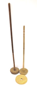 (2) WOODEN BUTTER CHURN STOMPERS