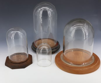 (4) GLASS DISPLAY DOMES