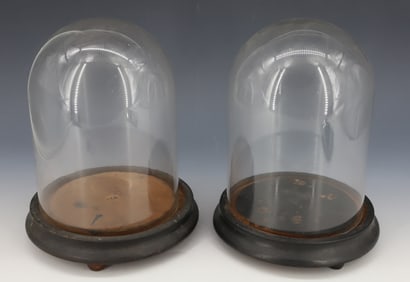 PAIR OF GLASS DISPLAY DOMES