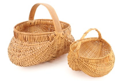 (2) WOVEN BUTTOCKS BASKET