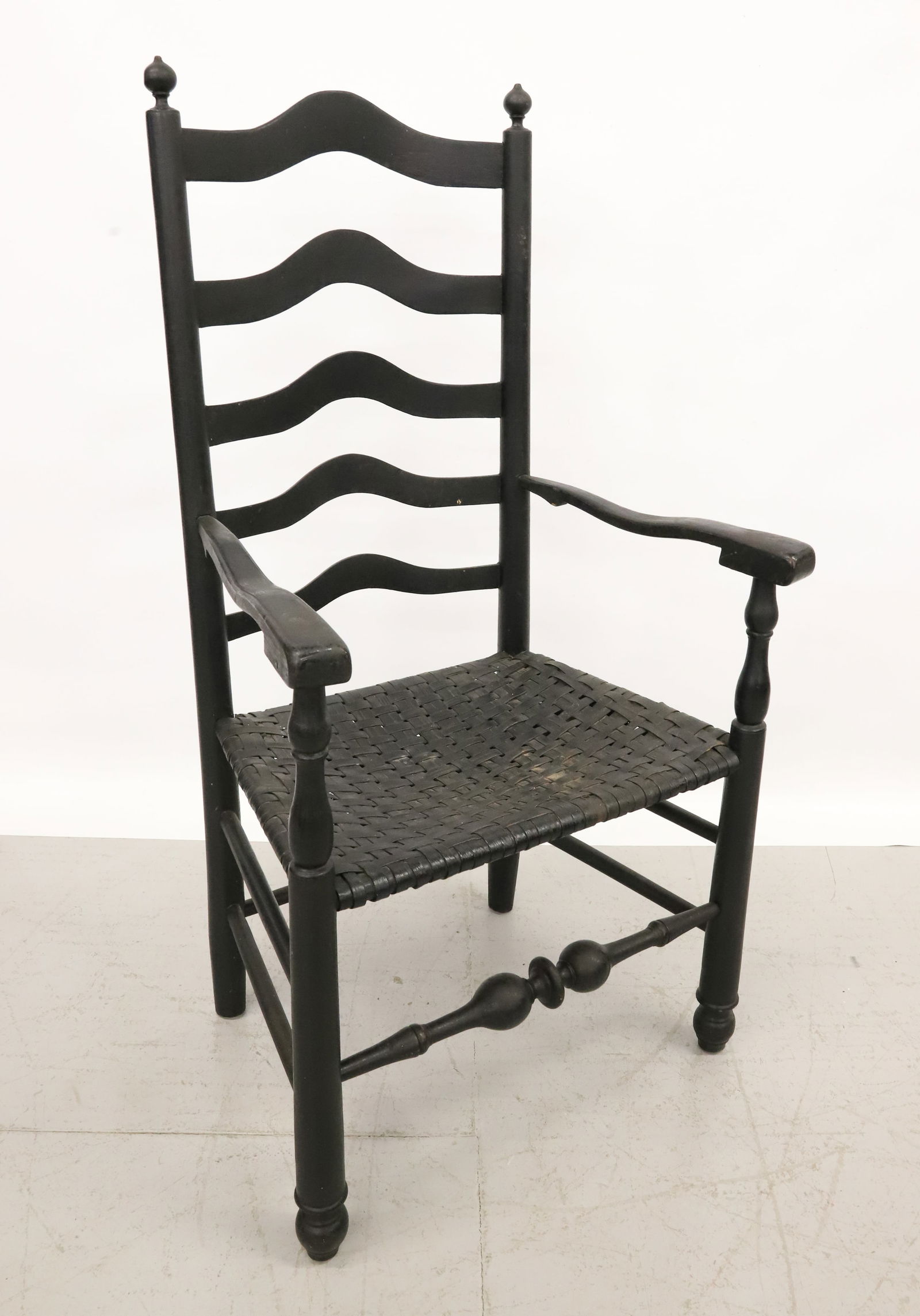 EARLY PAINTED LADDER BACK CHAIR (1 of 5)