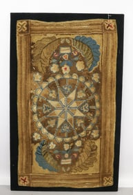 19TH C. HOOKED RUG