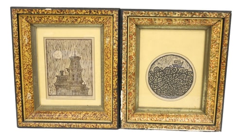 (2) FRAMED WOODBLOCK PRINTS, SGND. GORMAN