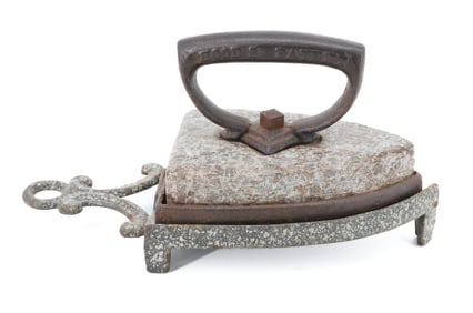 EARLY HOOD'S PATENT STONE IRON AND TRIVET