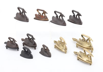 LOT OF(11) MINIATURE TOY SWAN IRONS
