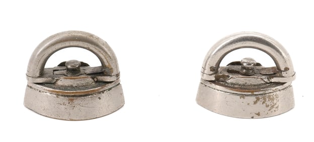 (2) MINIATURE DETACHABLE HANDLE ADVERTISING IRONS