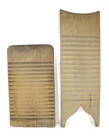 (2) EARLY WOODEN SCRUB BOARDS