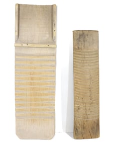 (2) EARLY WOODEN SCRUB BOARDS