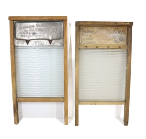 (2) GLASS WASHBOARDS