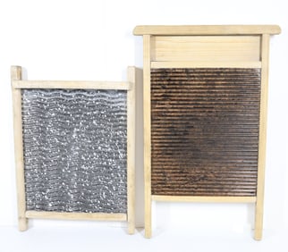(2) GALVANIZED SCRUB BOARDS