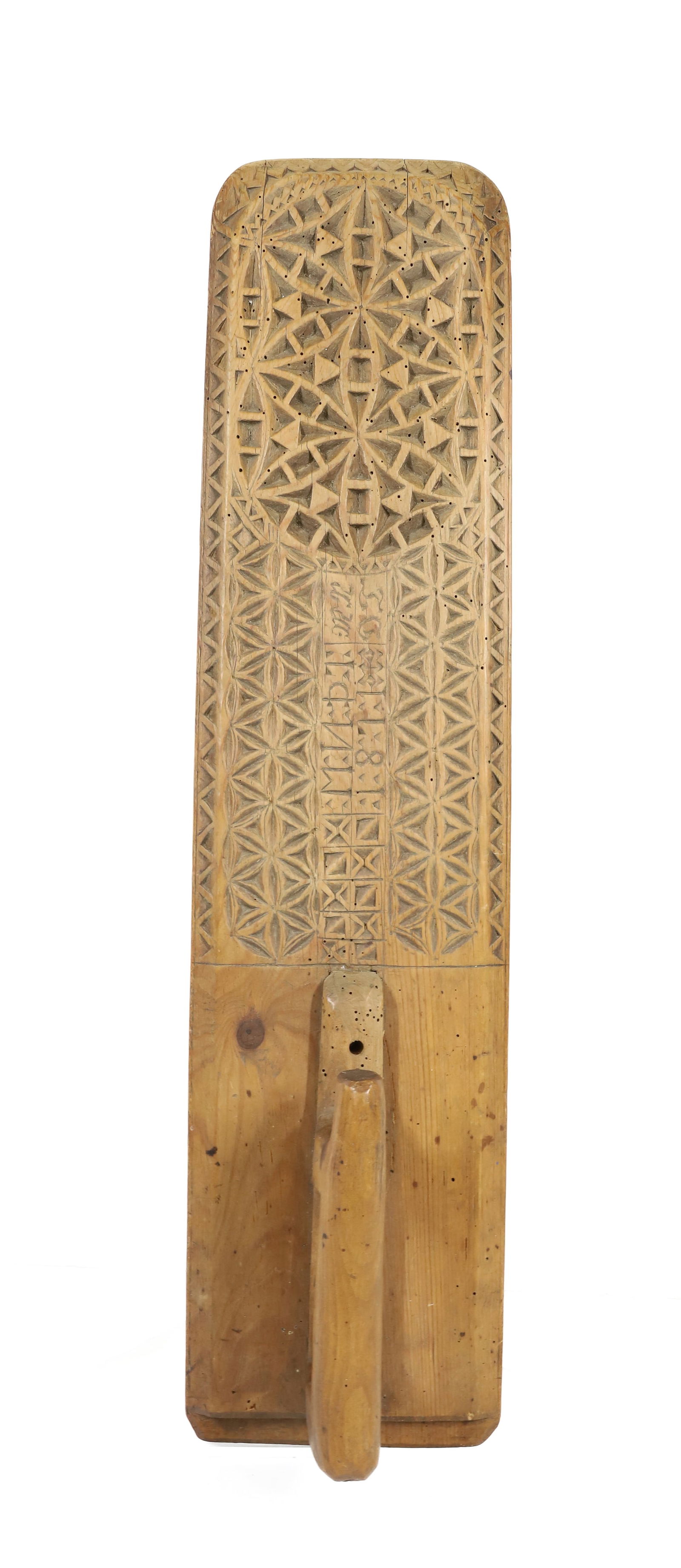 EARLY 19TH C. CARVED EUROPEAN MANGLE BOARD (1 of 6)