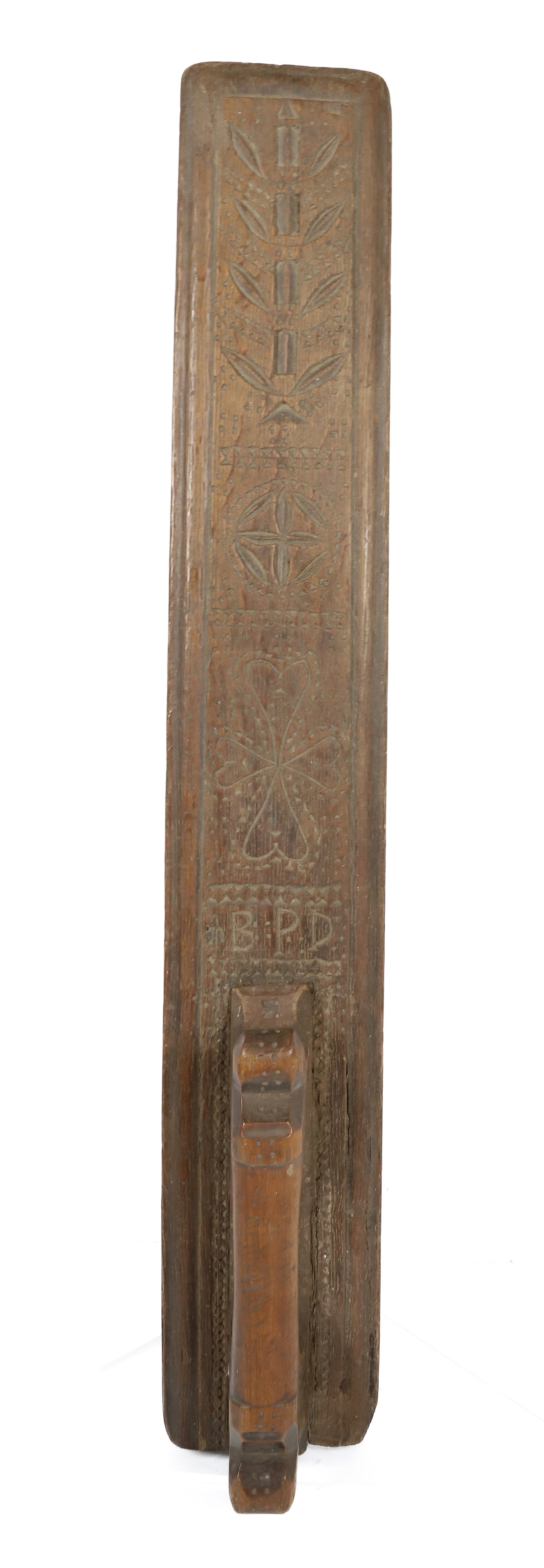 EARLY 19TH C. CARVED EUROPEAN MANGLE BOARD (1 of 6)