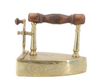 19TH C. BRASS FLAT IRON