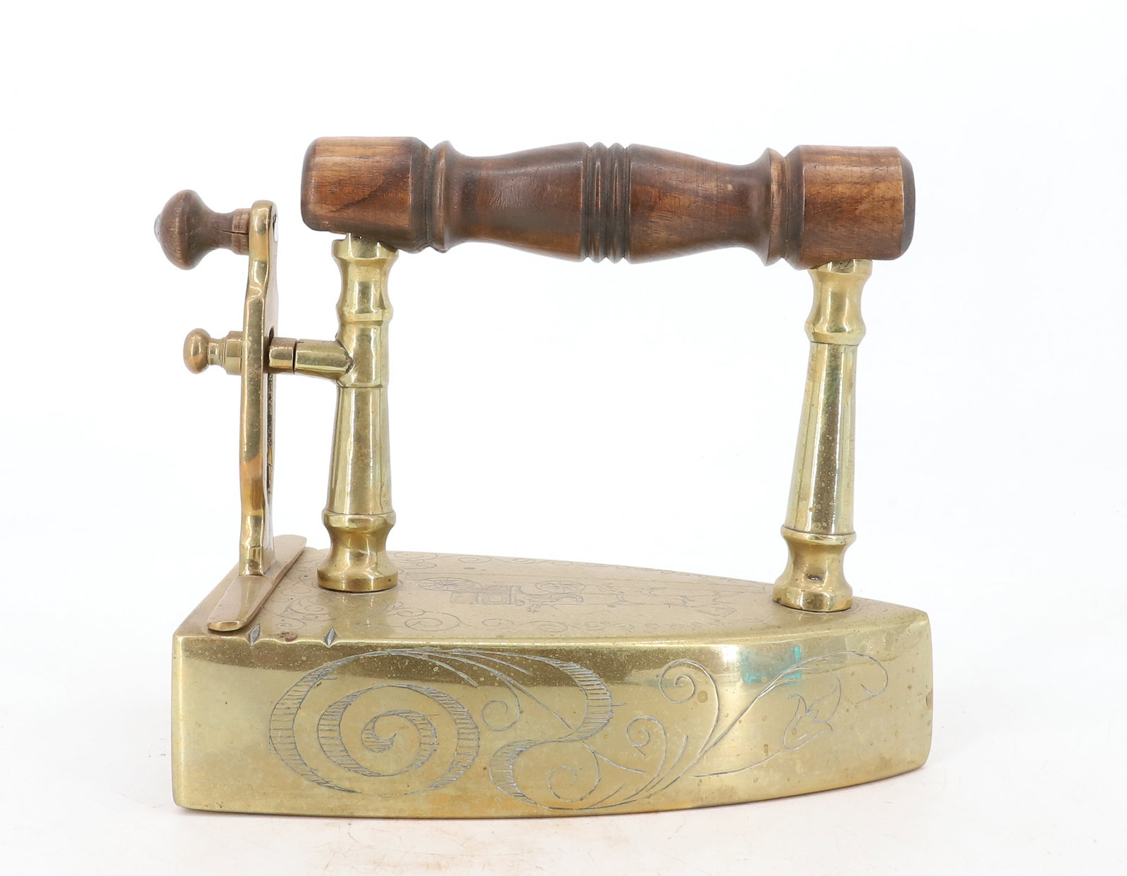 19TH C. BRASS FLAT IRON (1 of 7)