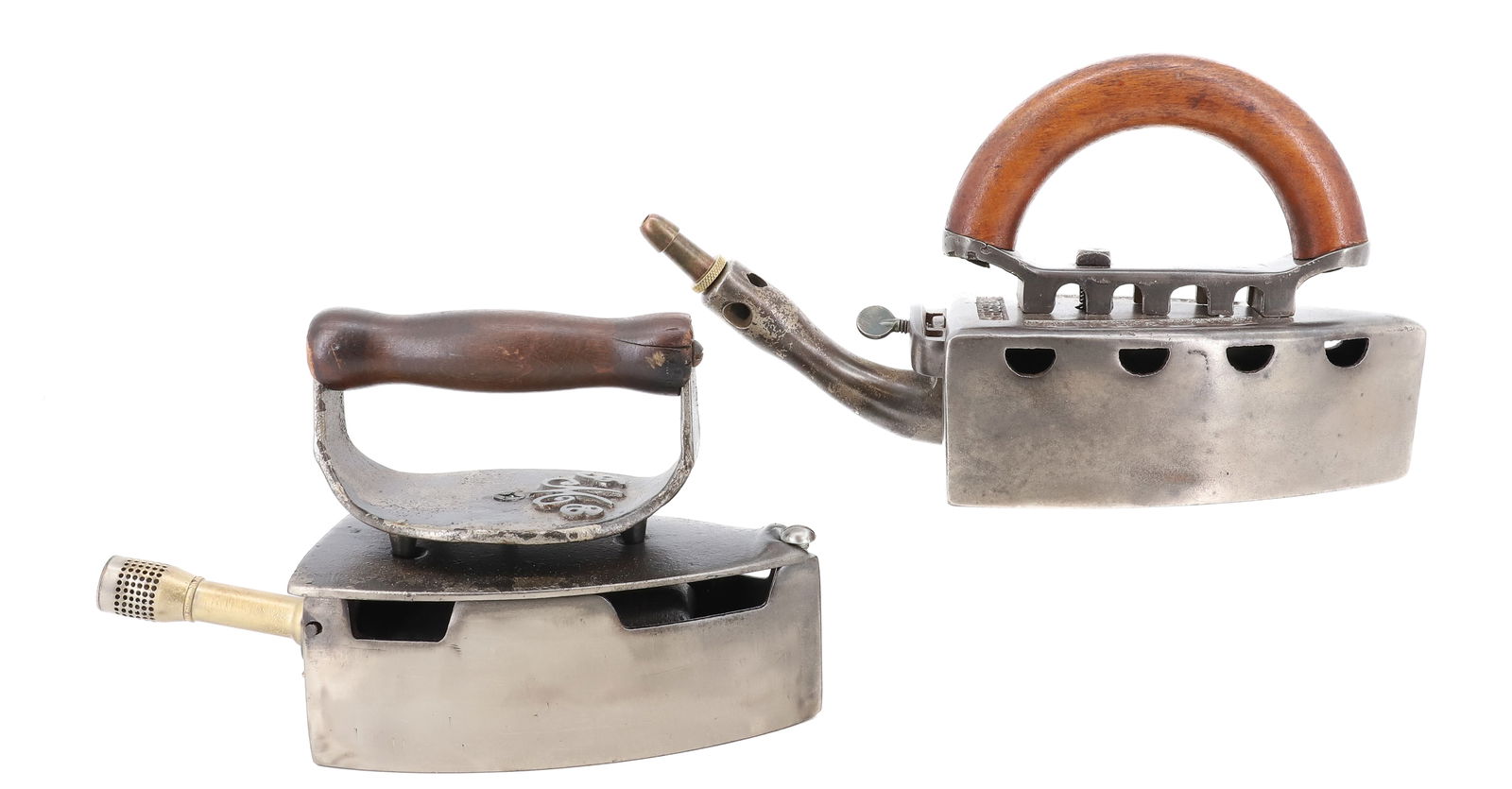 (2) EARLY GAS IRONS (1 of 7)