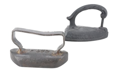 (2) EARLY SAD IRONS