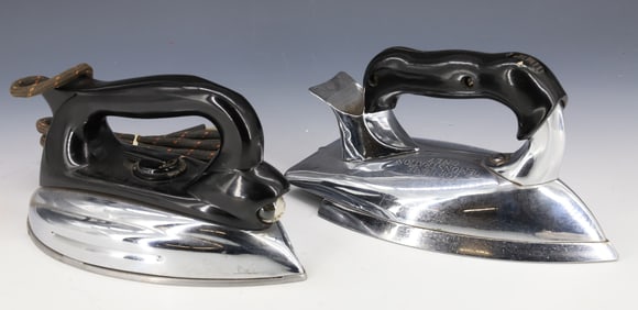 (2) VINTAGE ELECTRIC IRONS