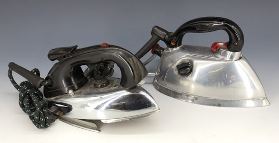 (2) VINTAGE ELECTRIC IRONS