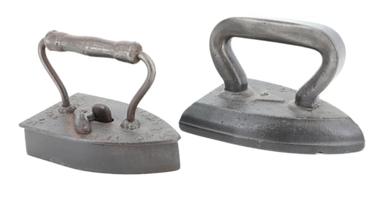 (2) EARLY SAD IRONS