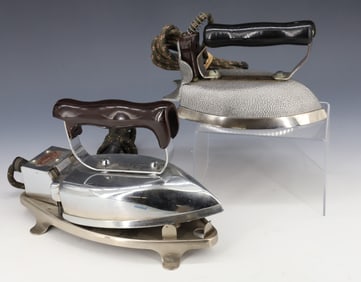 (2) VINTAGE ELECTRIC IRONS
