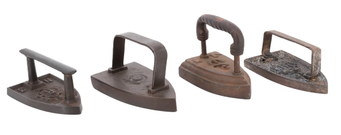 (4) EARLY FLAT IRONS