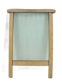GLASS AND WOOD WASHBOARD