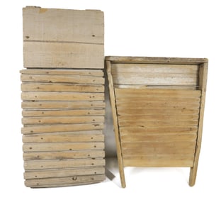 (2) EARLY WOODEN WASHBOARDS