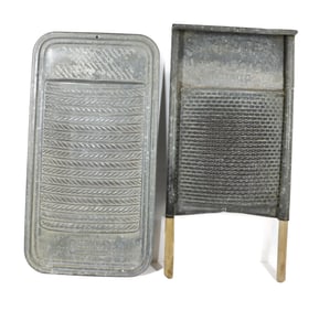 (2) GALVANIZED TIN WASHBOARDS