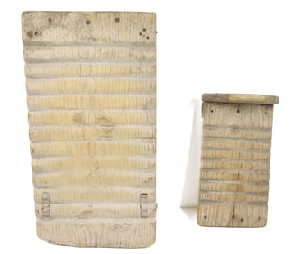 (2) EARLY WOODEN WASHBOARDS