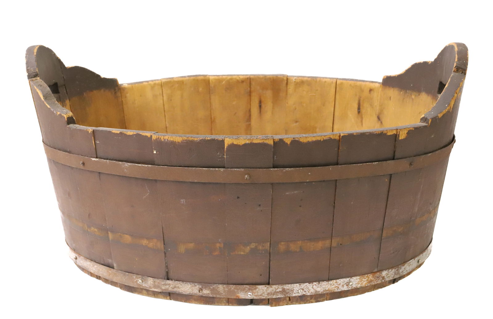 PAINTED WOODEN WASHTUB (1 of 6)