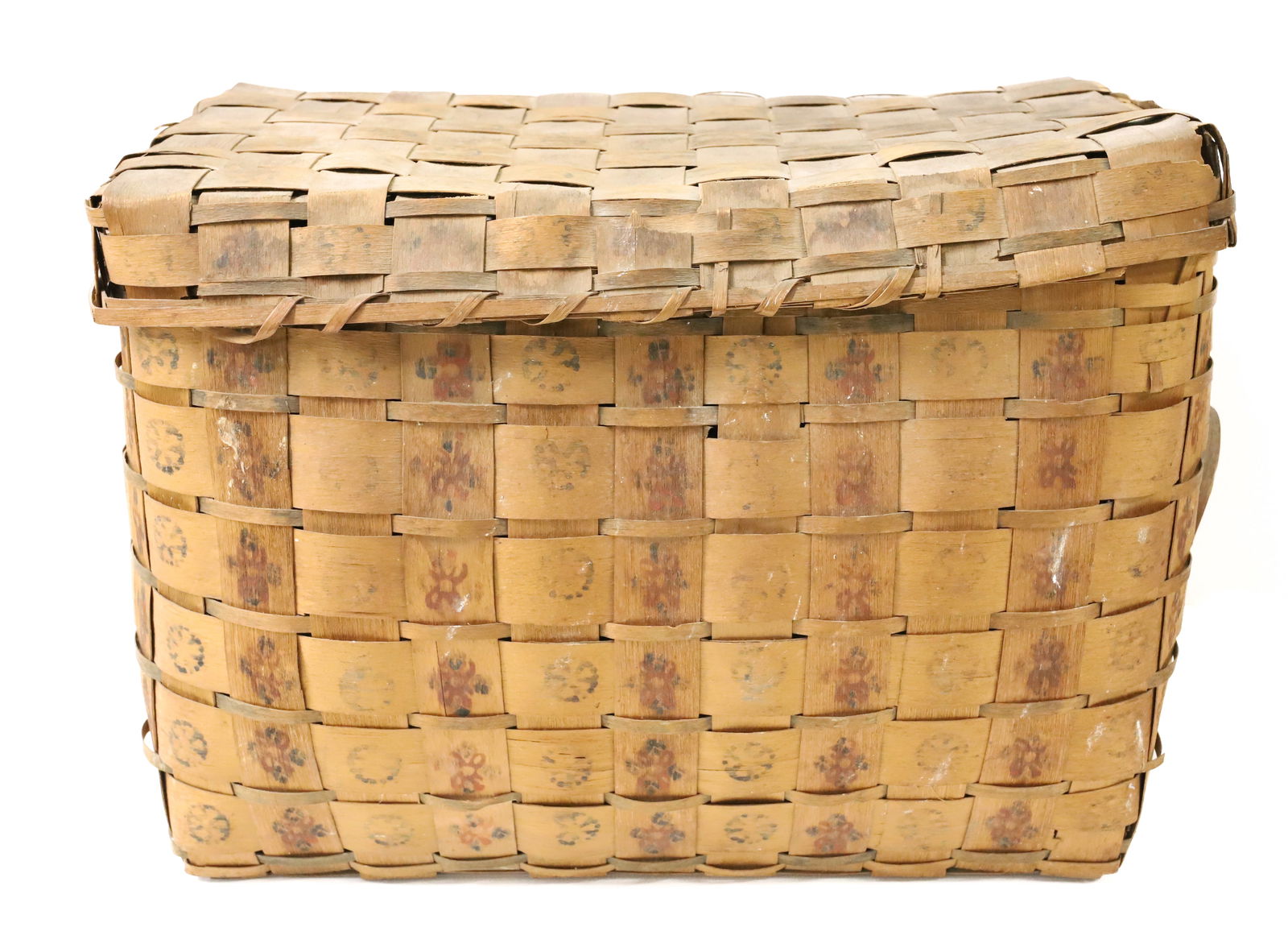 RECTANGULAR PAINT DECORATED BASKET (1 of 6)