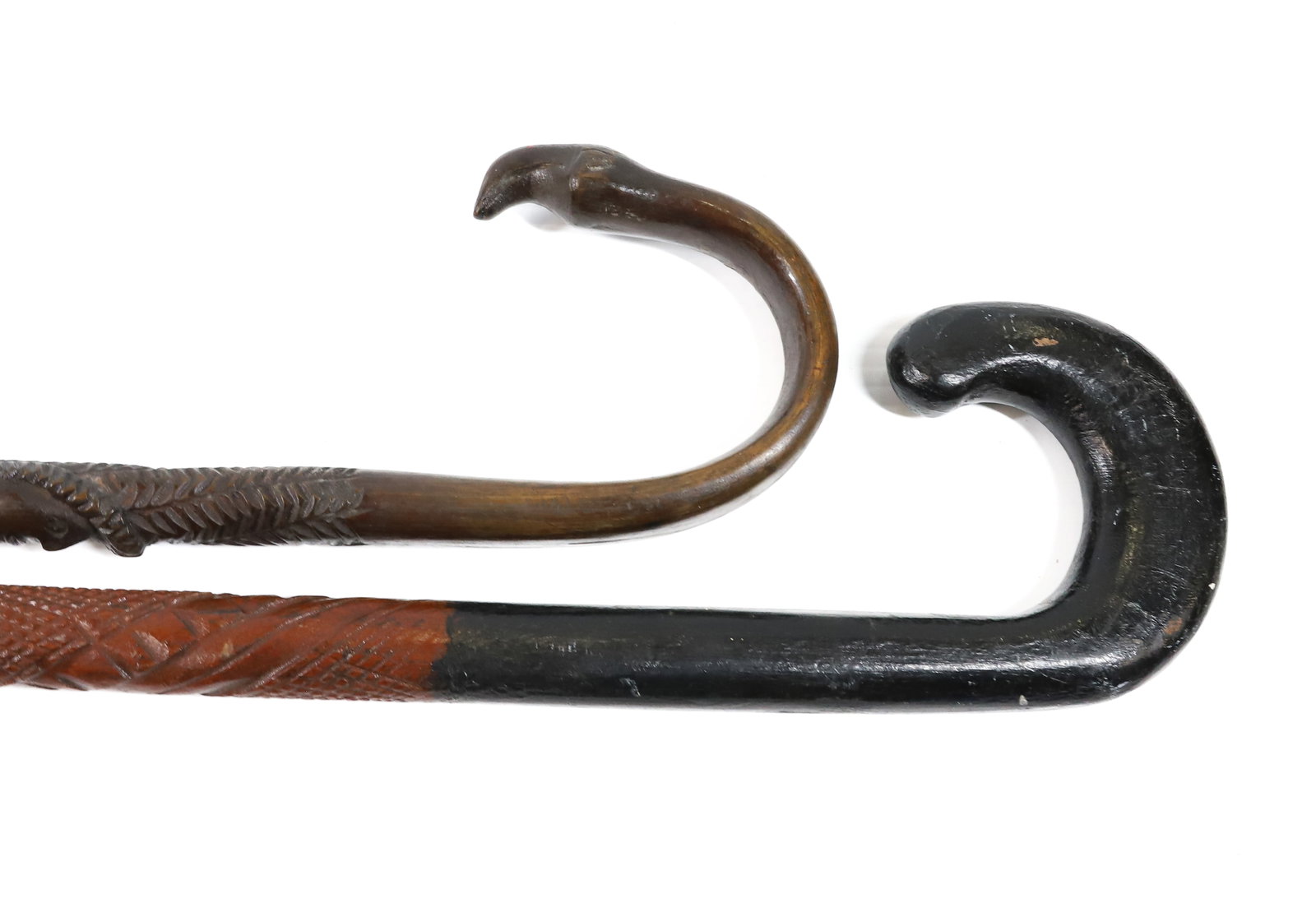 (2) FOLK ART CARVED CANES (1 of 6)