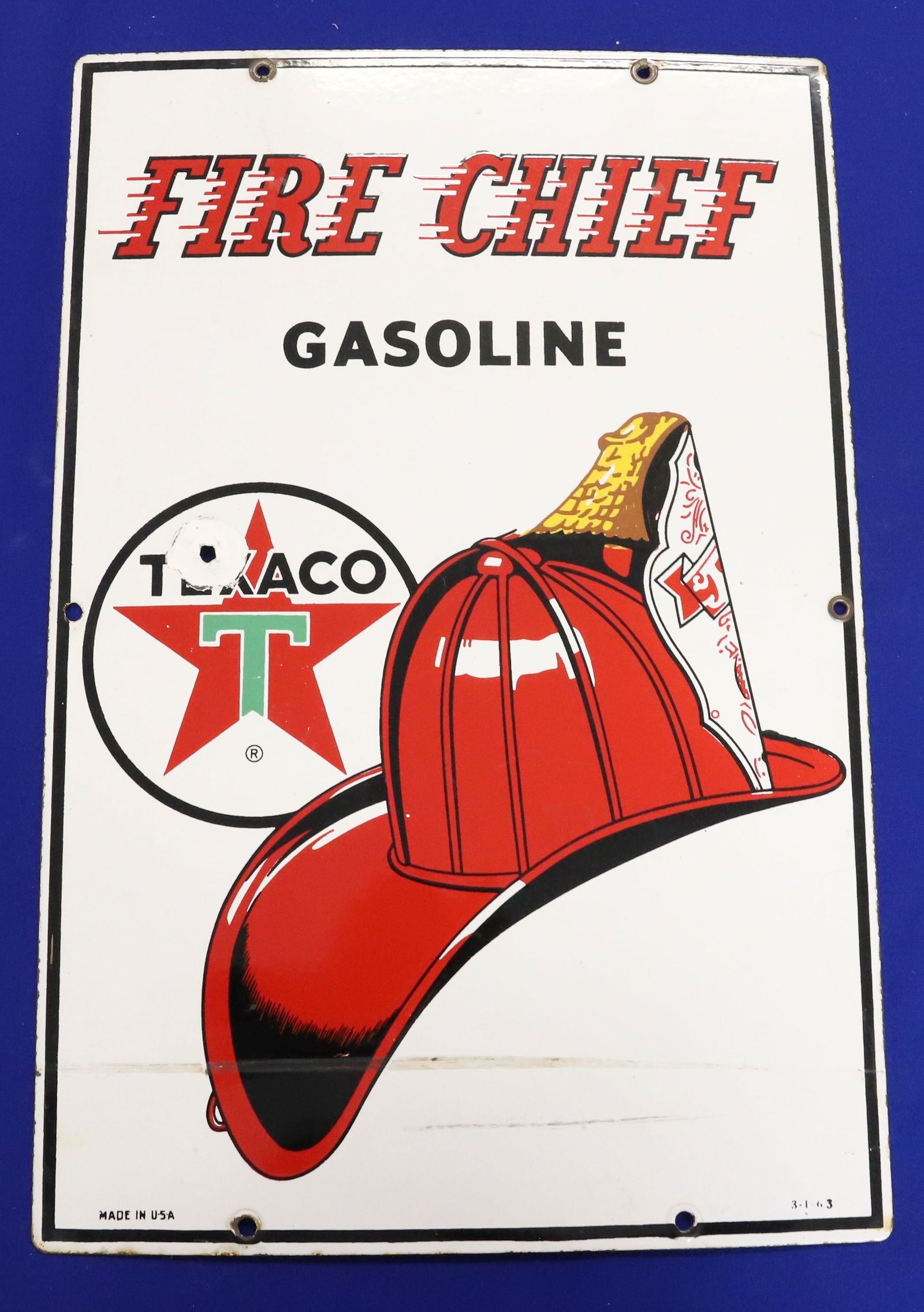 FIRE CHIEF GASOLINE SIGN (1 of 3)