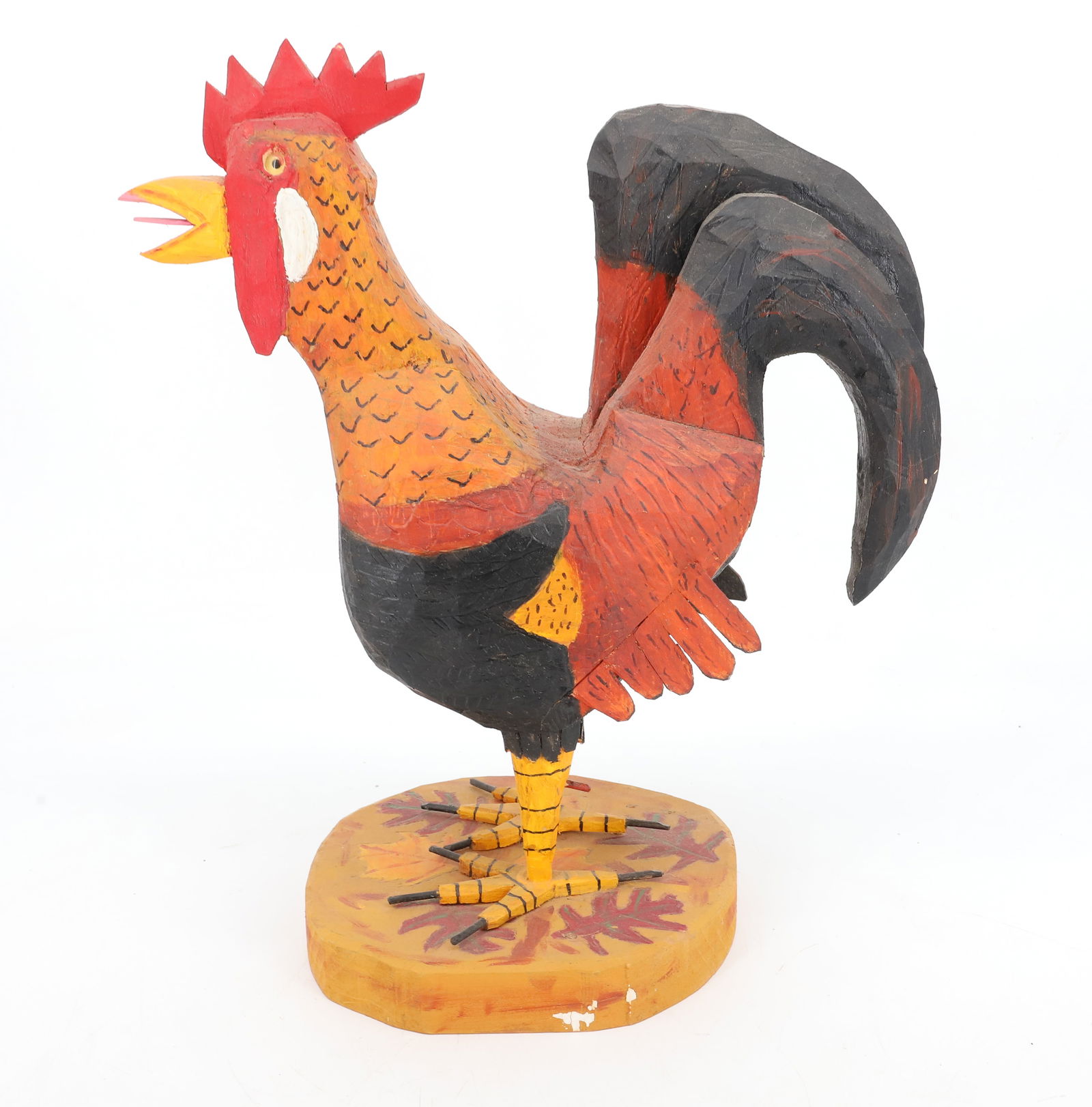FOLK ART CARVED ROOSTER, KURTZ (1 of 5)