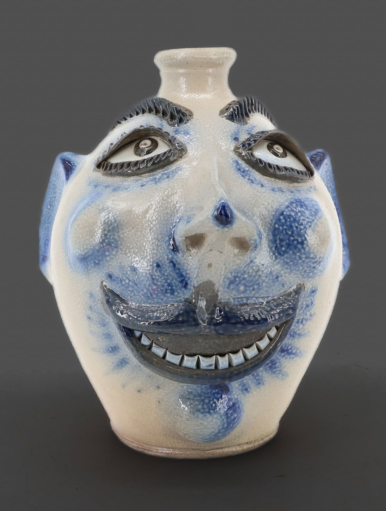 J. HUNTLEY STONEWARE FACE JUG (1 of 6)