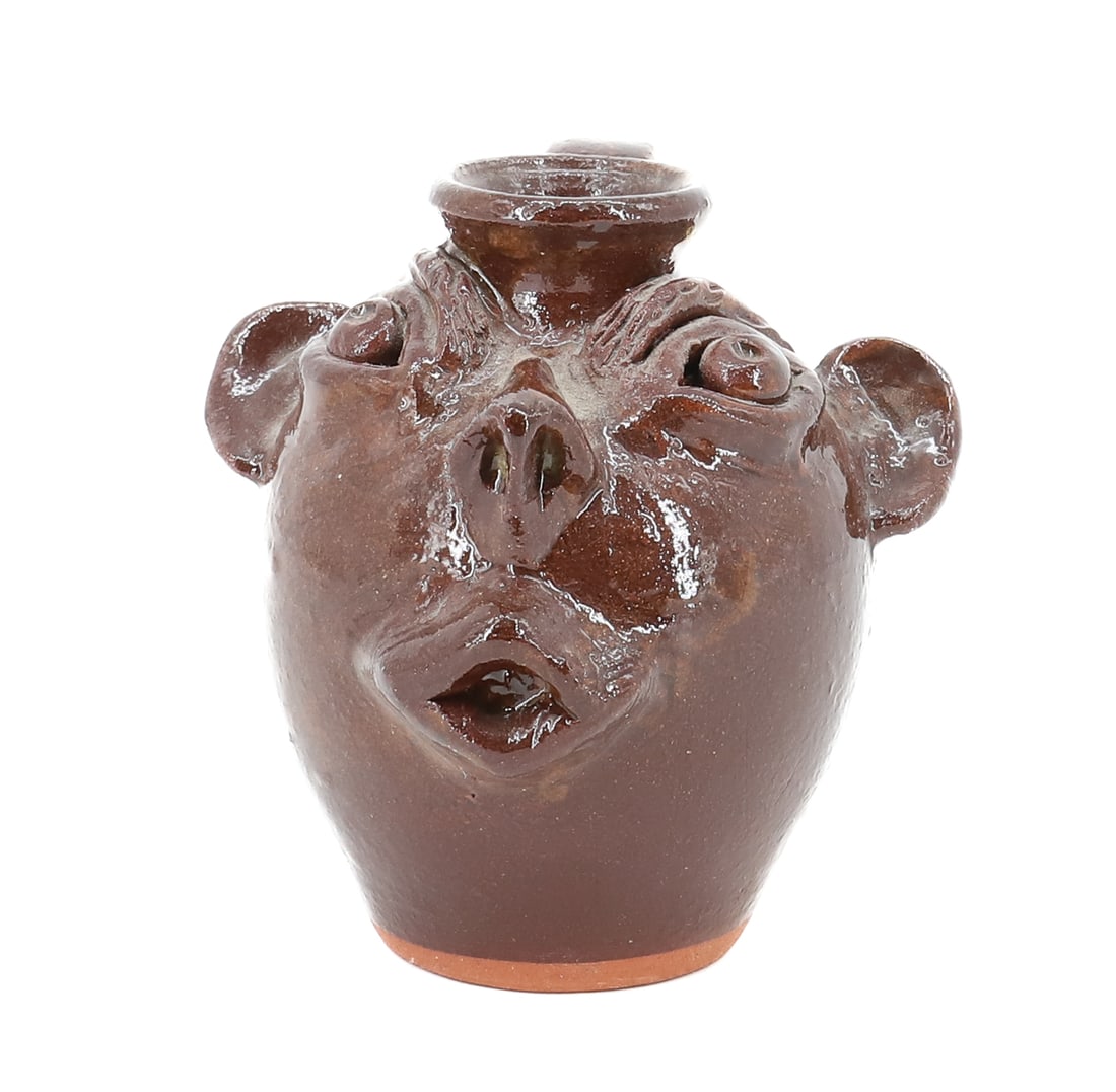 JACK MANESS MINIATURE POTTERY FACE JUG (1 of 7)