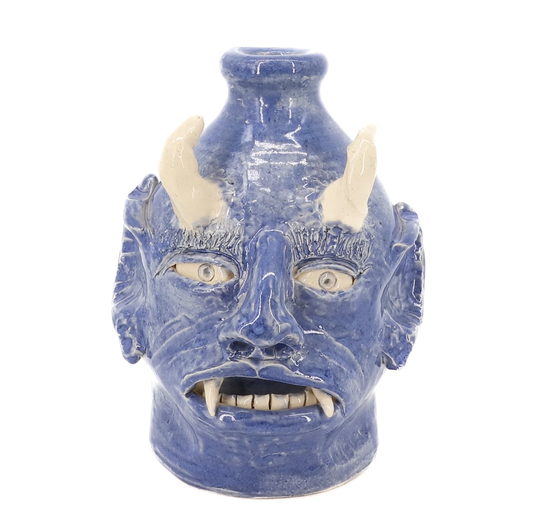 E. HEWELL POTTERY FACE JUG (1 of 6)