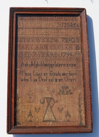 SCHOOL GIRL SAMPLER, DATED 1799
