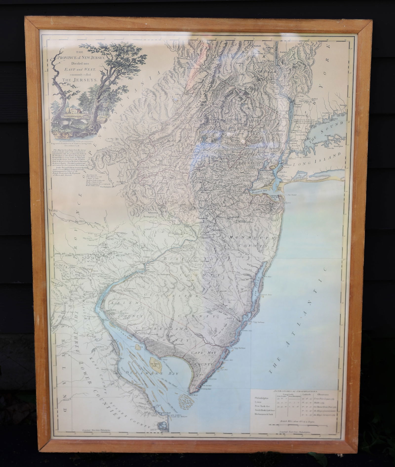 FRAMED MAP OF NEW JERSEY (1 of 5)