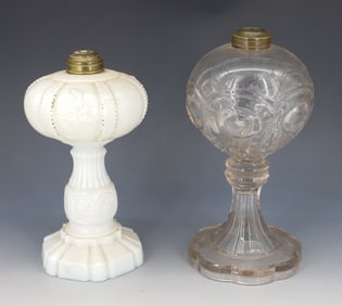 (2) ANTIQUE OIL LAMP BASES