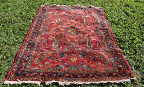 ANTIQUE HAND WOVEN SAROUK RUG
