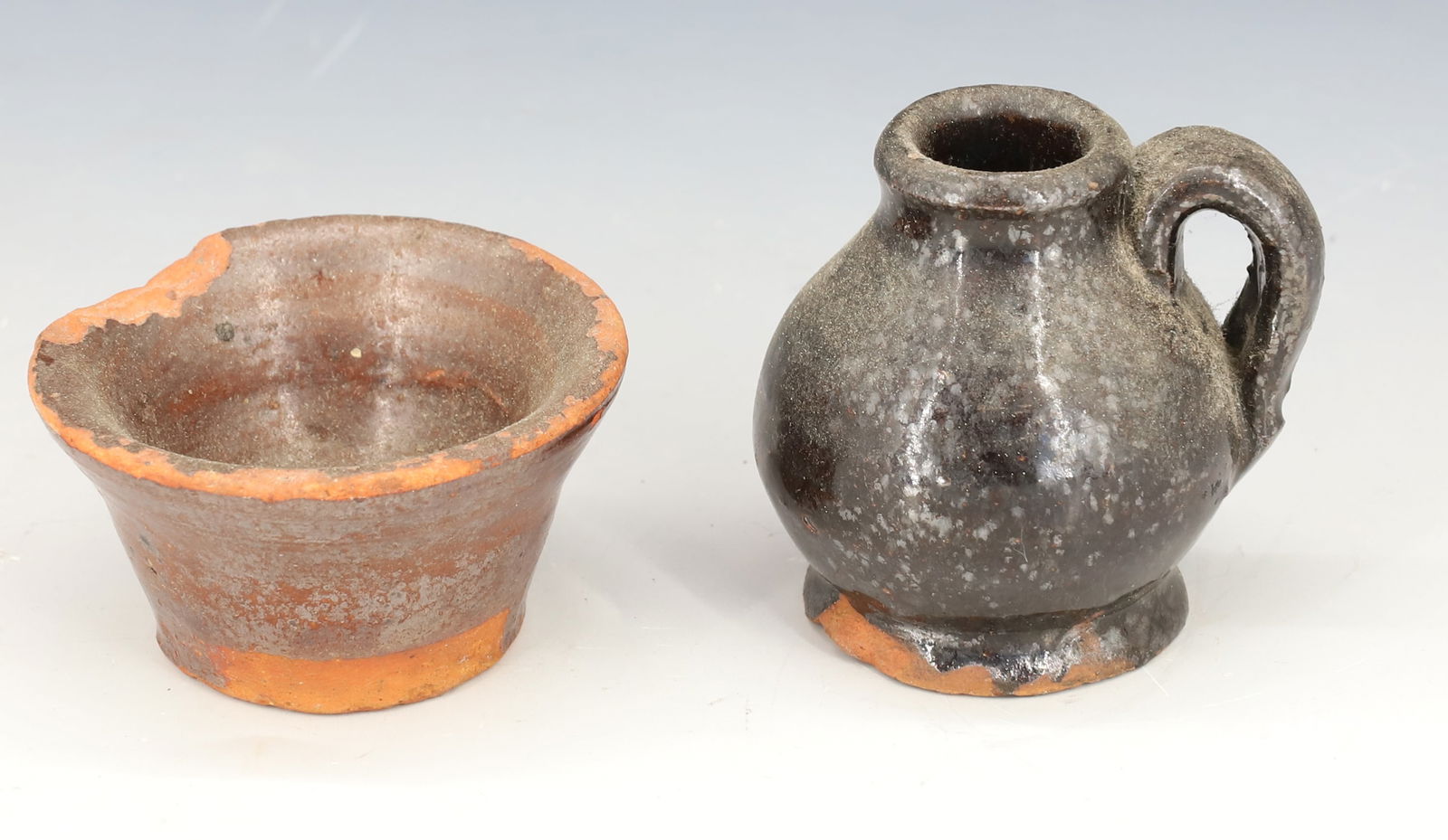 REDWARE MINIATURE JUG AND BOWL (1 of 4)
