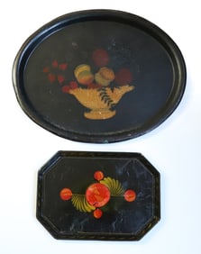 (2) TOLEWARE TIN TRAYS