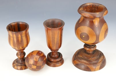 LOT OF WOODEN MARQUETRY ITEMS